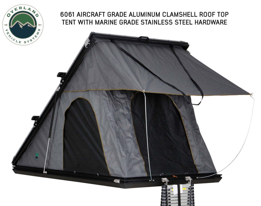 Overland Vehicle Systems Mamba 3 Aluminum Clam Shell Overlanding Rooftop Tent