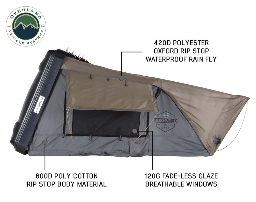 Overland Vehicle Systems BUSHVELD II 2+ PERSON HARD SHELL ROOF TOP TENT