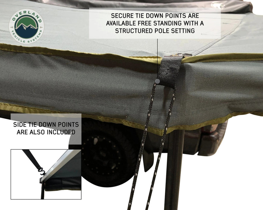 Overland Vehicle Systems HD Nomadic 270 LT - Awning, Wall 1 & 2, Driver Side, Grey Body, Green Trim with Black Travel Bag