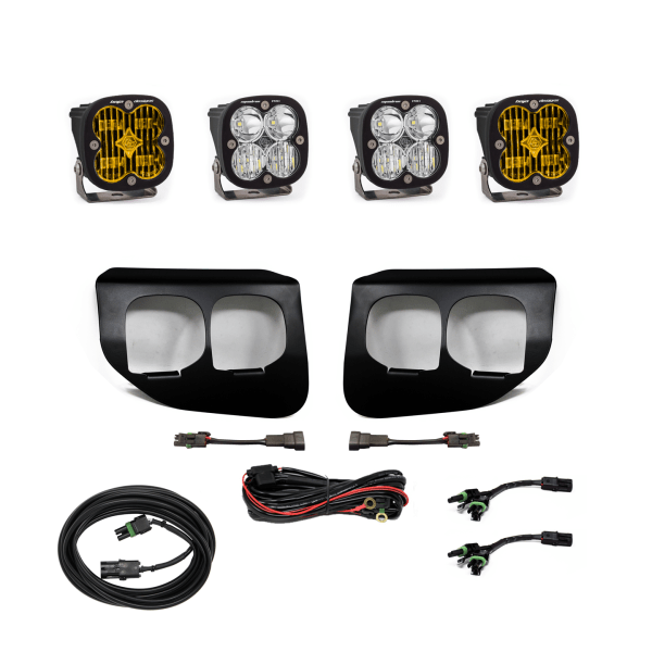 Baja Designs Ford Super Duty (20-On) Fog Lights Dual FPK Amber SAE/Pro DC with Upfitter