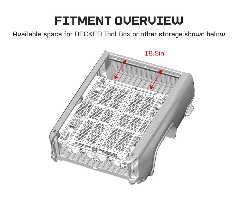 DECKED Chevrolet Silverado 1500 LD or GMC Sierra 1500 Limited Truck Bed Storage System & Organizer 2019 8' 0" Bed Model XG5